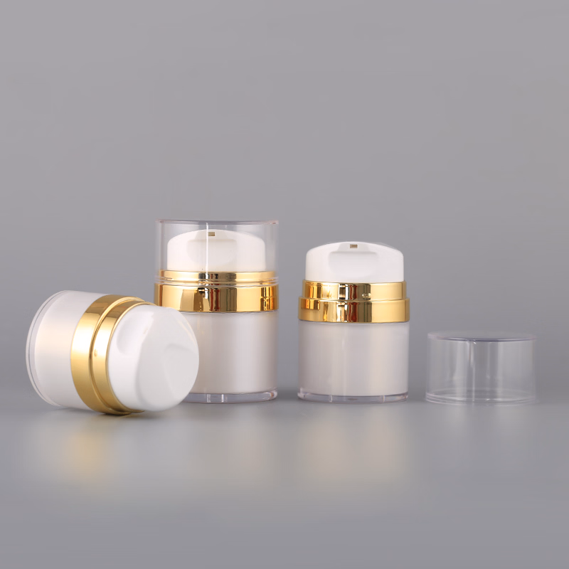 This photo shows a stylish flat lay of skincare products. The composition includes elegant white jars and a dropper bottle with light wooden lids, arranged on a neutral beige background. A dried palm leaf adds a natural and artistic touch, highlighting the theme of clean beauty and minimalism.